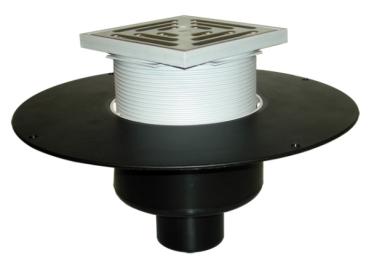 Dachablauf DN125 senkrecht mit PP-Kragen. Begehbar - 148x148mm / 137x137mm  HL62BF/2